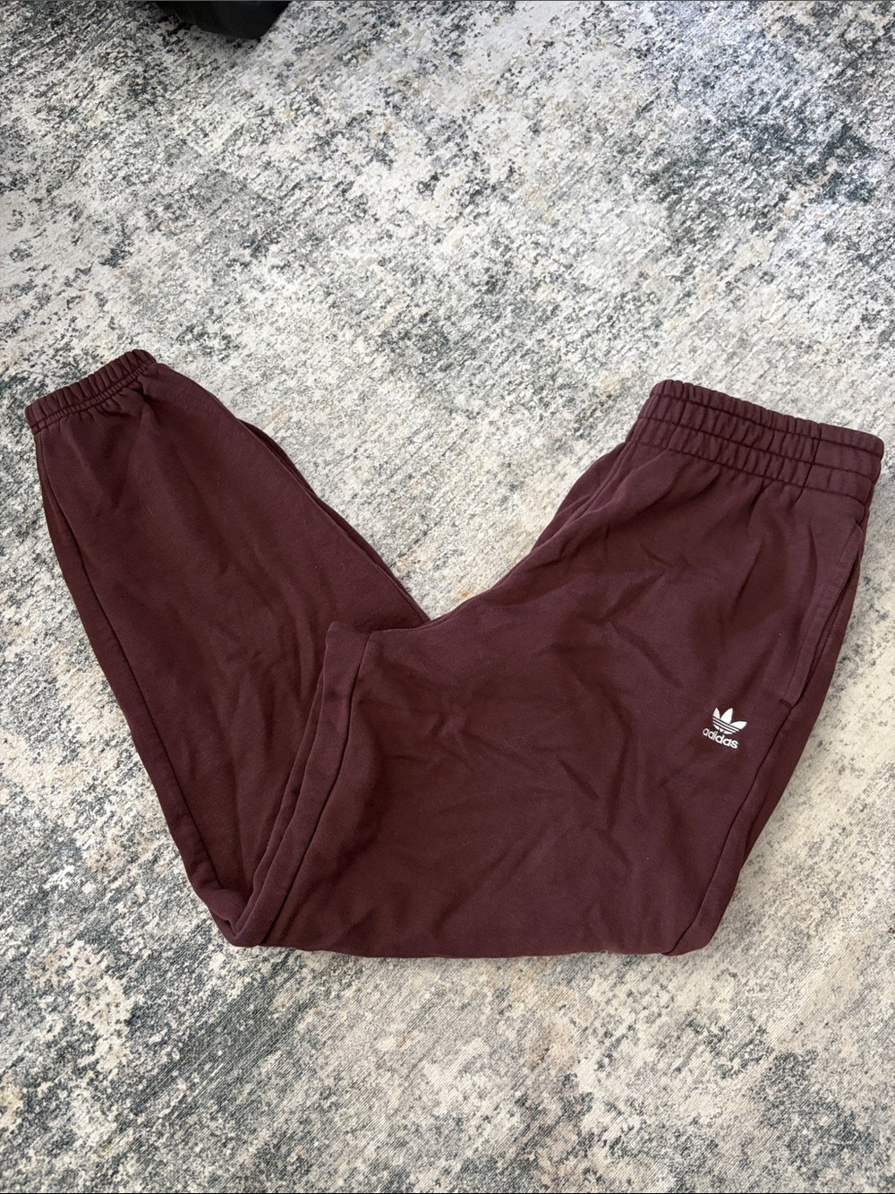 adidas Burgundy Sweatpants with Trefoil Logo
